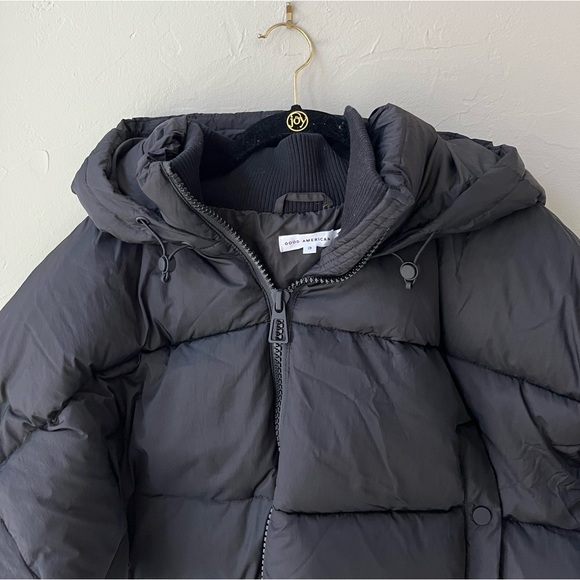 🖤GOOD AMERICAN CROPPED PUFFER JACKET IN BLACK 3 L - Picture 6 of 8